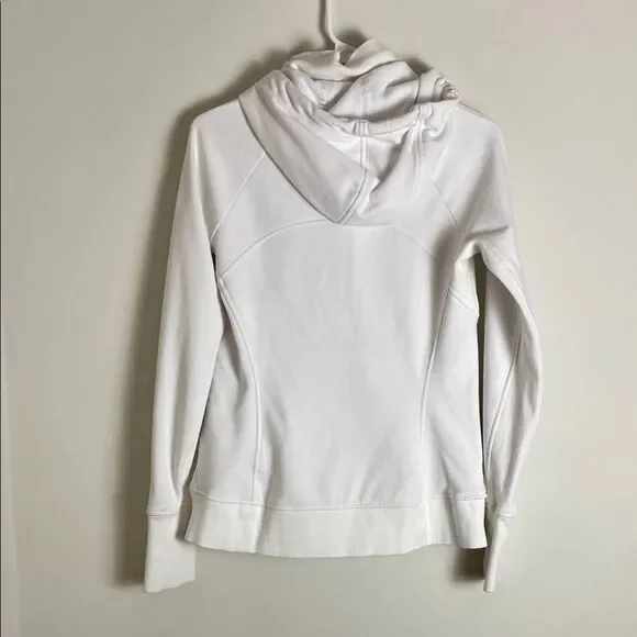 Athleta TRIUMPH HOODIE White Sweatshirt Full Zip Size S - Picture 7 of 8